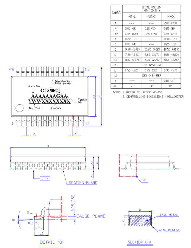 2D-Model and Dimensions