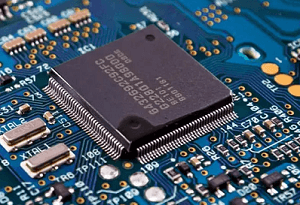Electronic Circuit Board with Microprocessor