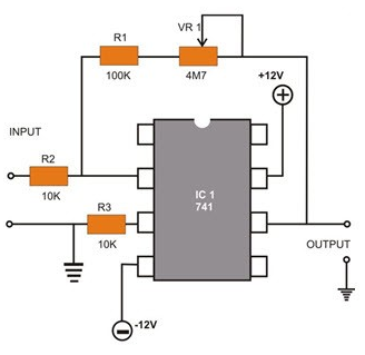 IC 741 Op-Amp Circuit Diagram