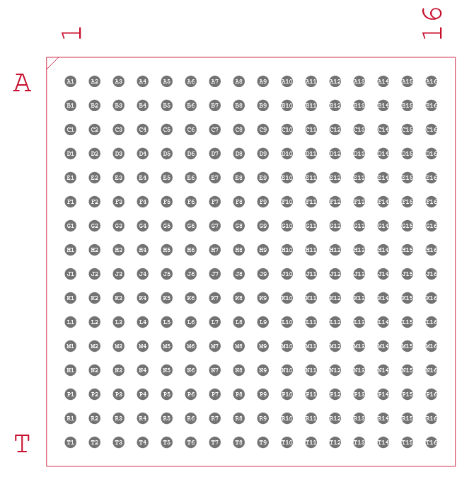 EPF6016BC256-2 Footprint