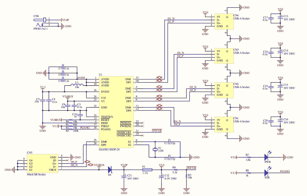 GL850G Application Circuit Diagram